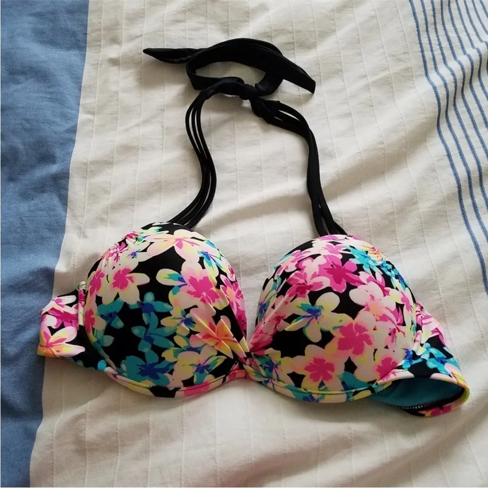 Sexy Black Floral Bikini Bottom California Waves